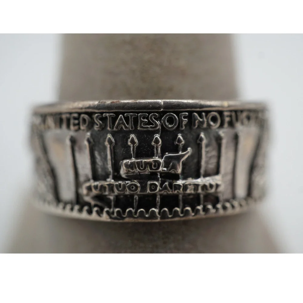 Mens Sterling Silver Zero F*C*s Statement Band Ring 925 Size 10.5 Heavy 8.18g